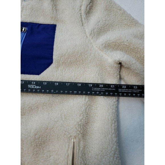 Womens Old Navy Cream Fleece Jacket PREOWNED, SIZE L Lined w/3-pockets - Picture 7 of 8